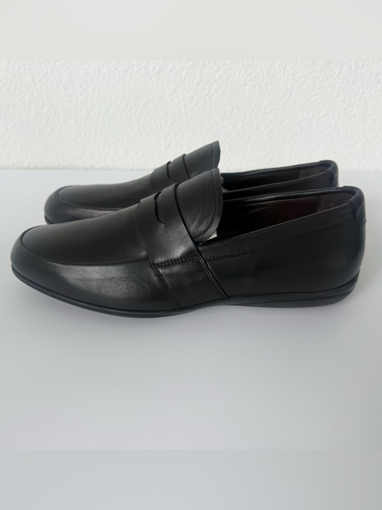 Bruno Magli Black Leather Penny Loafers